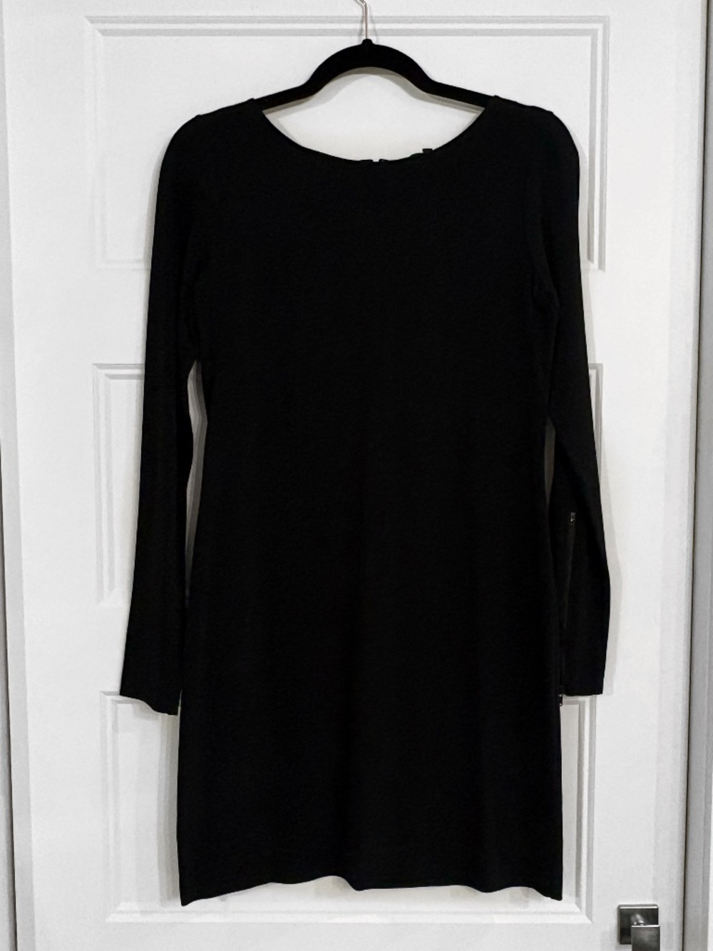 Theory Black Long Sleeve Shift Dress